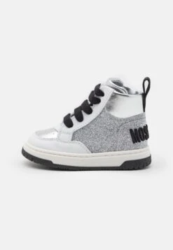 MOSCHINO Unisex - Sneakers Hoog - Silver/White/Black