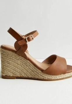 New Look Wide Fit- Sandalen Met Sleehak - Tan -Deals Shoes Store 1734a774ec004f08abadeb4a3257c0b0