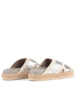 Mou Rope Bio In Pelle Silver Con Ricamo - Muiltjes - Argento -Deals Shoes Store 1f81ddf4c4984b91b3ebfee5263d4093