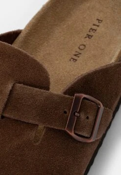 Pier One Leather Unisex - Pantoffels - Brown -Deals Shoes Store 47364cdc1dcd4794860a5f6810594e6c