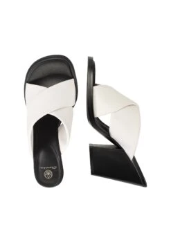 Pantoletten - Muiltjes Met Hak - White Black -Deals Shoes Store 5a2b2b35df34430eaae5597b2fb37473