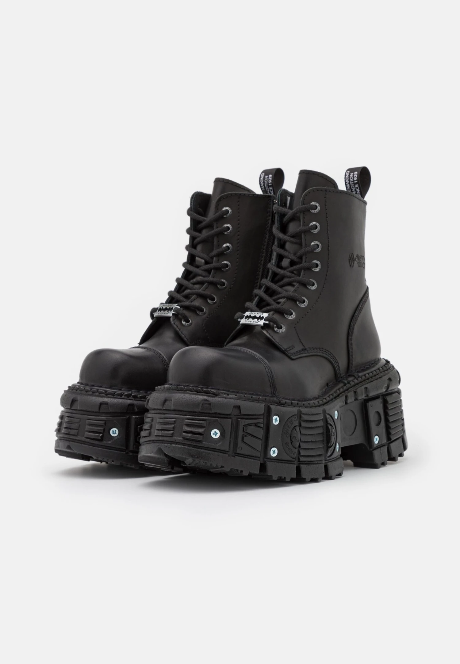 NEW ROCK Unisex - Enkellaarsjes Met Hoge Hak - Black 2 NEW ROCK Unisex - Enkellaarsjes Met Hoge Hak - Black - Image 2