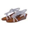 Cevedo Low With Diamante Flowers Detail - Sandalen Met Sleehak - Silver