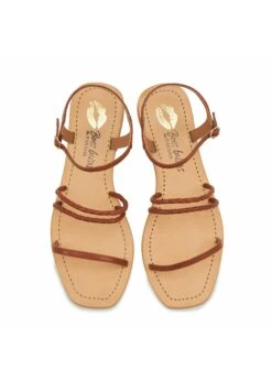 Athena- Sandalen Met Enkelbandjes - Cognac