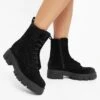 Ca'Shott Casjida - Enkellaarsjes Met Plateauzool - Black Suede
