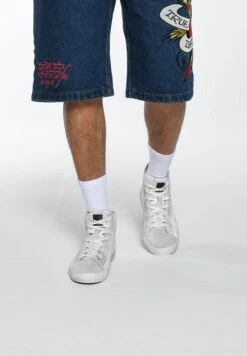 Ed Hardy Scuff Skull Flame - Sneakers Hoog - White White