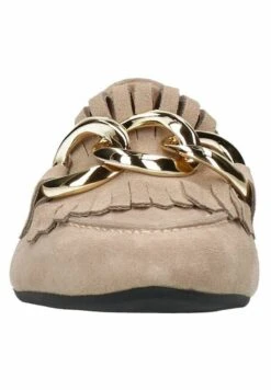 Mit Goldfarbener Kette - Instappers - Taupe -Deals Shoes Store c2beefd63bb544dab282dd6ef83dcfa2