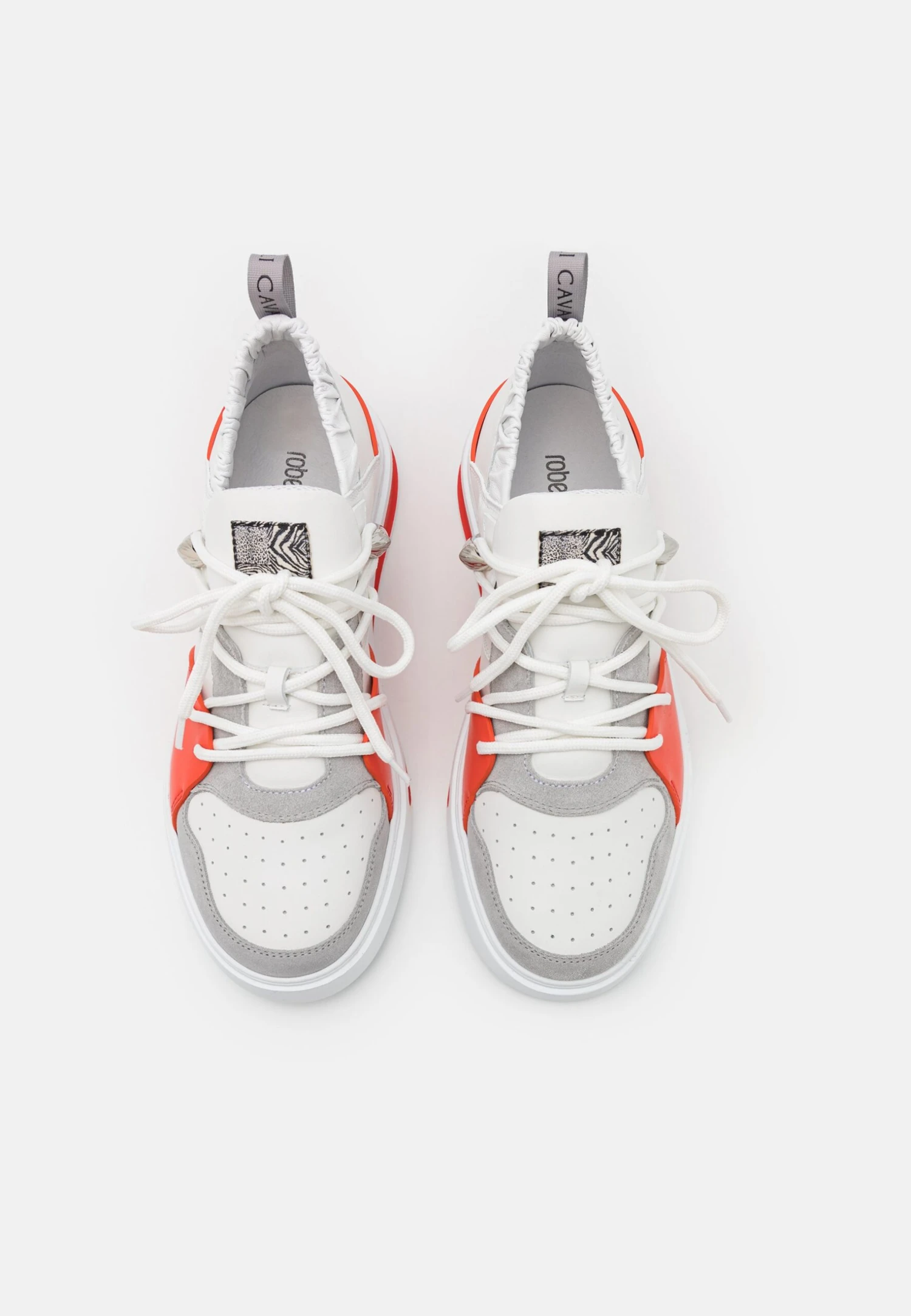 Roberto Cavalli Sneakers Laag - Light Grey/Coral/White 3 Roberto Cavalli Sneakers Laag - Light Grey/Coral/White - Image 3